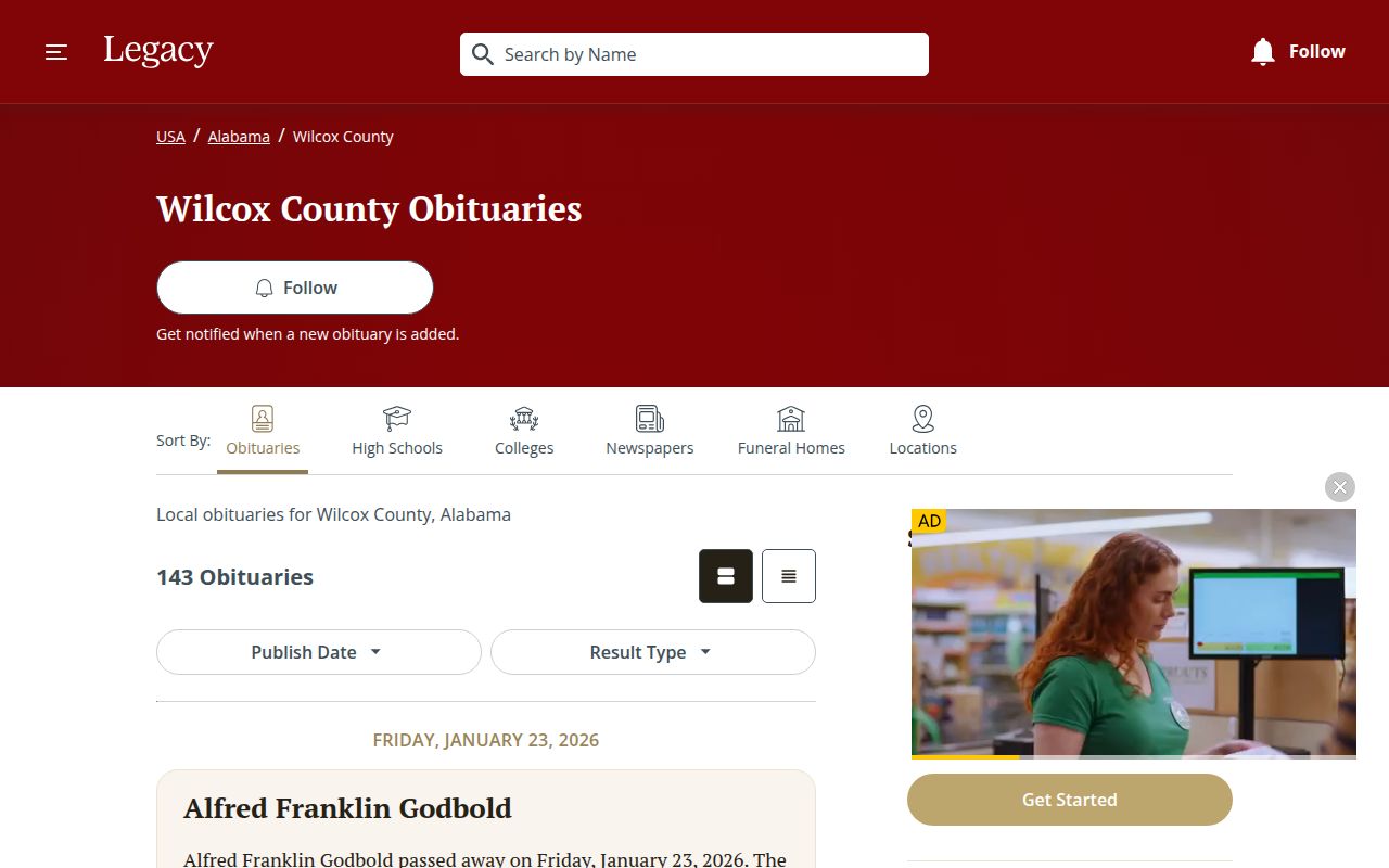 Wilcox County Probate Court records